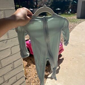 Kickee Pants Mint Green Zip-Up Footed One-Piece